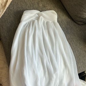 White mini strapless dress